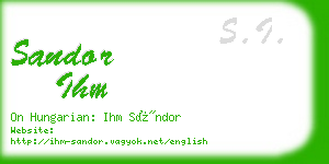 sandor ihm business card